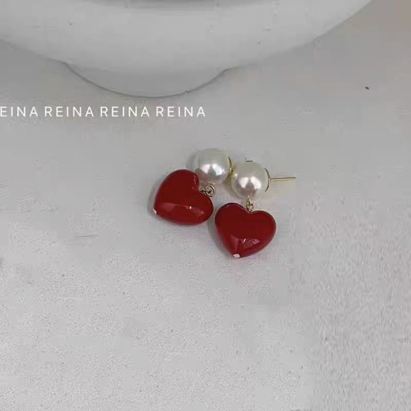 Wholesale Lovely Heart Alloy Ear Studs